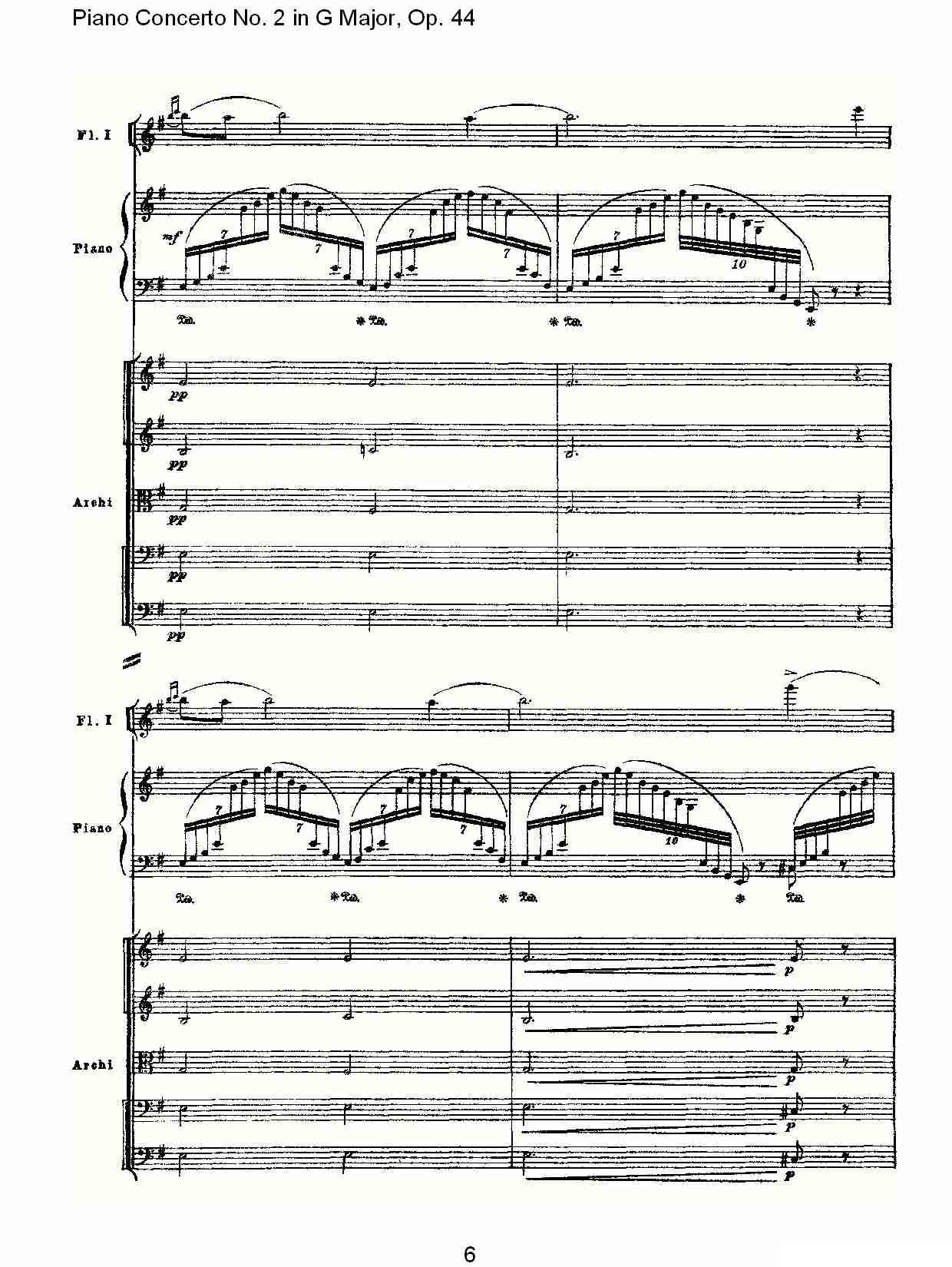 G大调第二钢琴协奏曲, Op.44第一乐章（一）钢琴曲谱（图6）