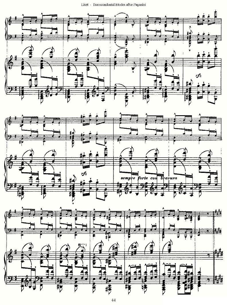 李斯特六首帕格尼尼练习曲之（五）钢琴曲谱（图3）