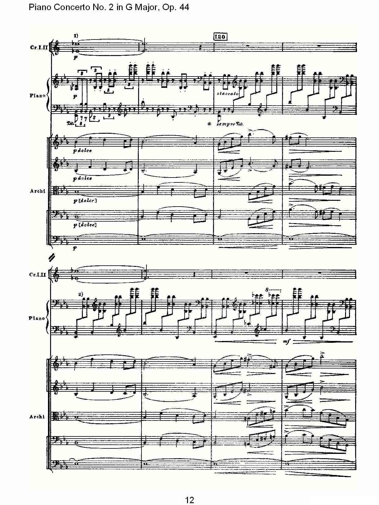 G大调第二钢琴协奏曲, Op.44第一乐章（一）钢琴曲谱（图12）