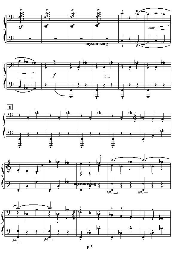 艾金娜与马塞拉涅尼亚双人舞（四手联弹之二）钢琴曲谱（图3）