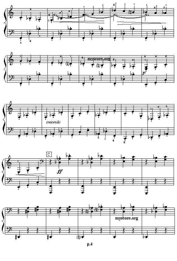 艾金娜与马塞拉涅尼亚双人舞（四手联弹之二）钢琴曲谱（图4）