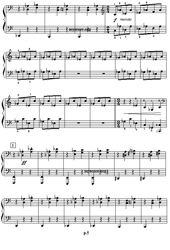 艾金娜与马塞拉涅尼亚双人舞（四手联弹之二）钢琴曲谱（图5）