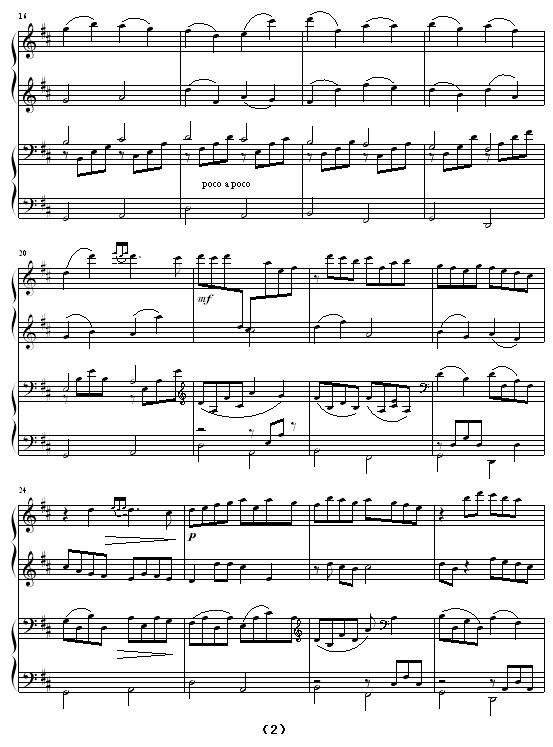 Canon（四手联弹）钢琴曲谱（图2）