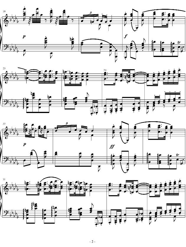 匈牙利狂想曲第6号钢琴曲谱（图2）