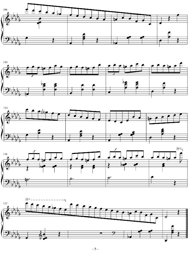 降D大调华丽圆舞曲（小狗圆舞曲）钢琴曲谱（图5）