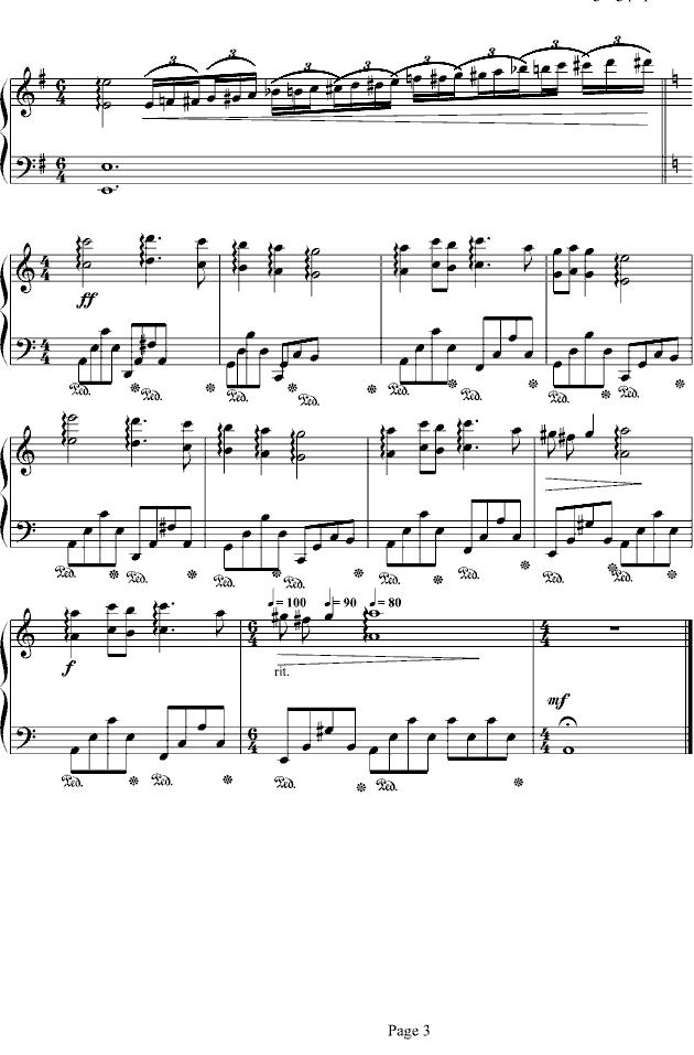 蓝色的爱（八度练习版）钢琴曲谱（图3）