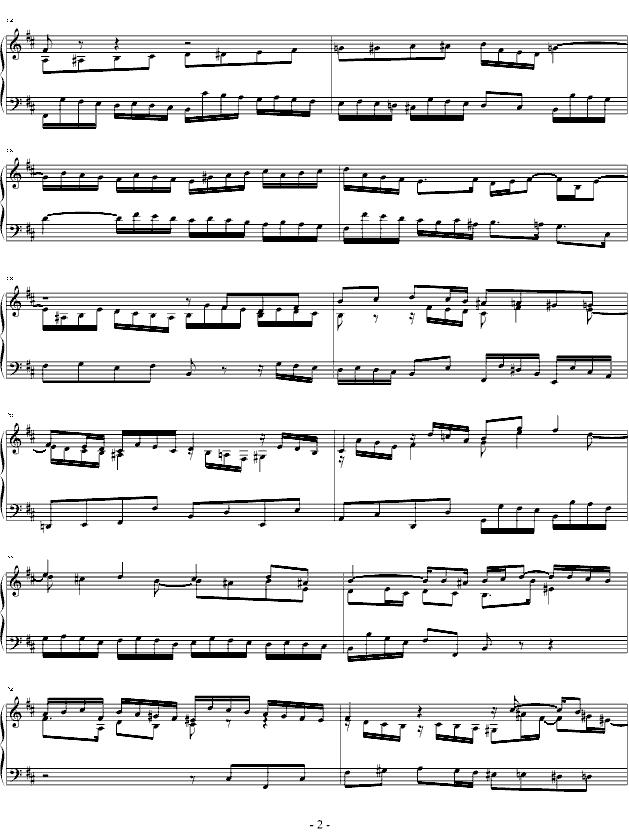 Fuge h-moll钢琴曲谱（图2）