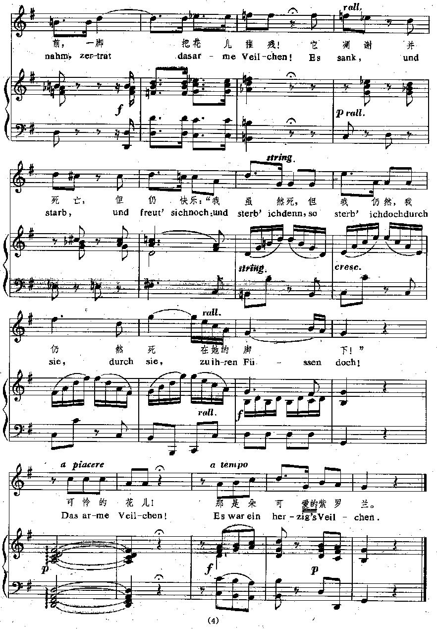[奥]紫罗兰（中外文对照、正谱）钢琴曲谱（图4）