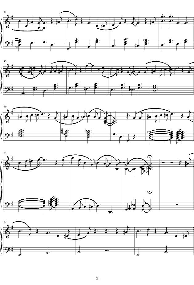 美丽爵士钢琴曲谱（图3）