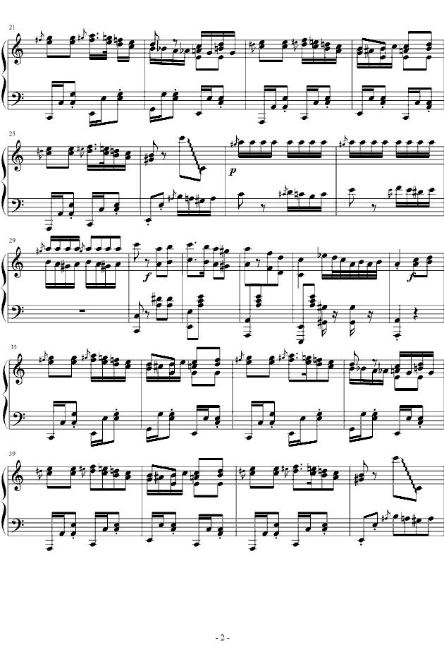 土耳其进行曲（爵士版）钢琴曲谱（图2）