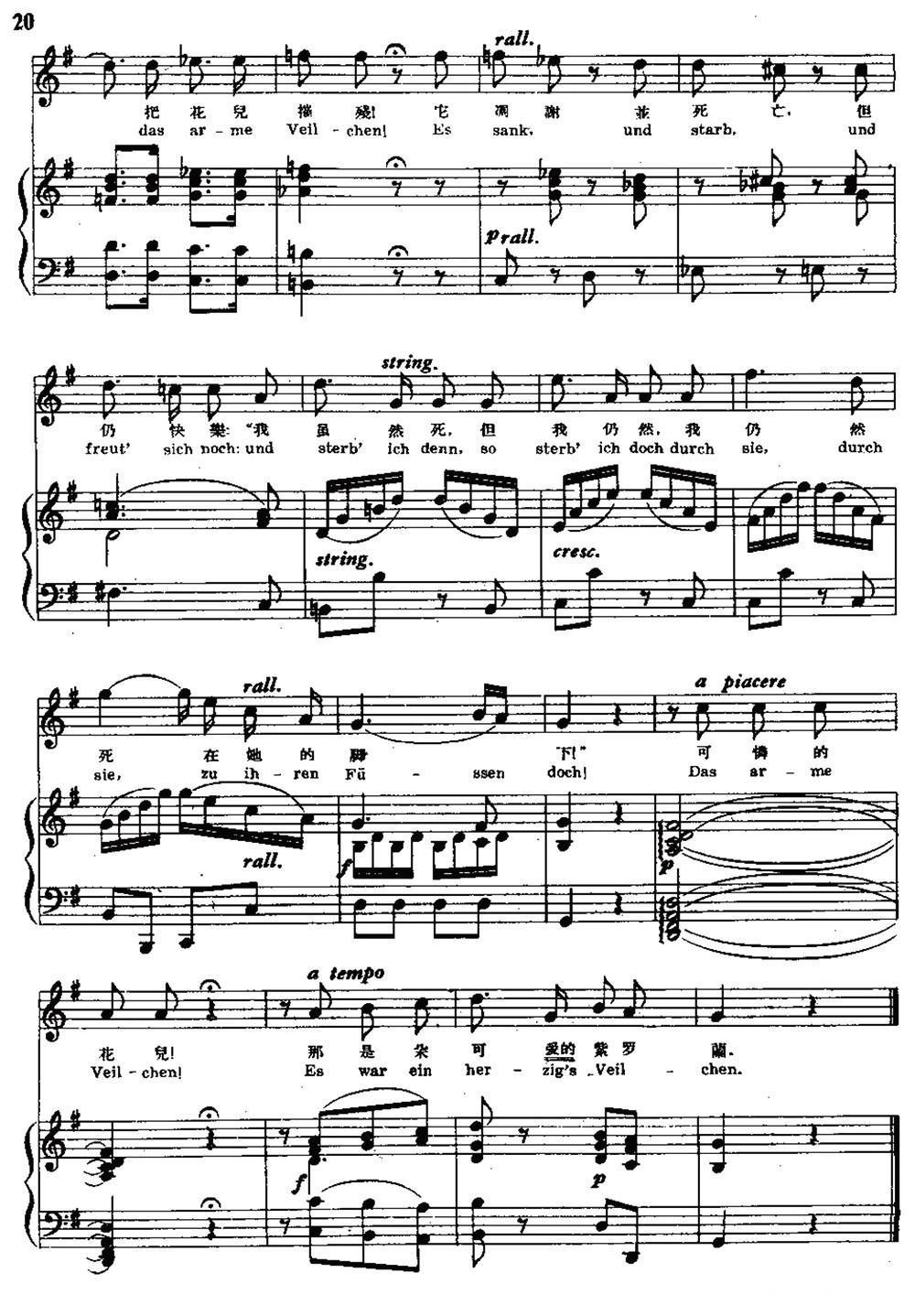 [奥]紫罗兰（中外文对照、正谱）钢琴曲谱（图8）