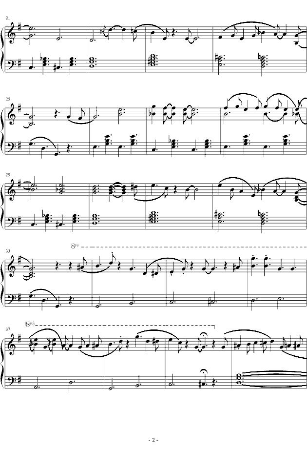 美丽爵士钢琴曲谱（图2）