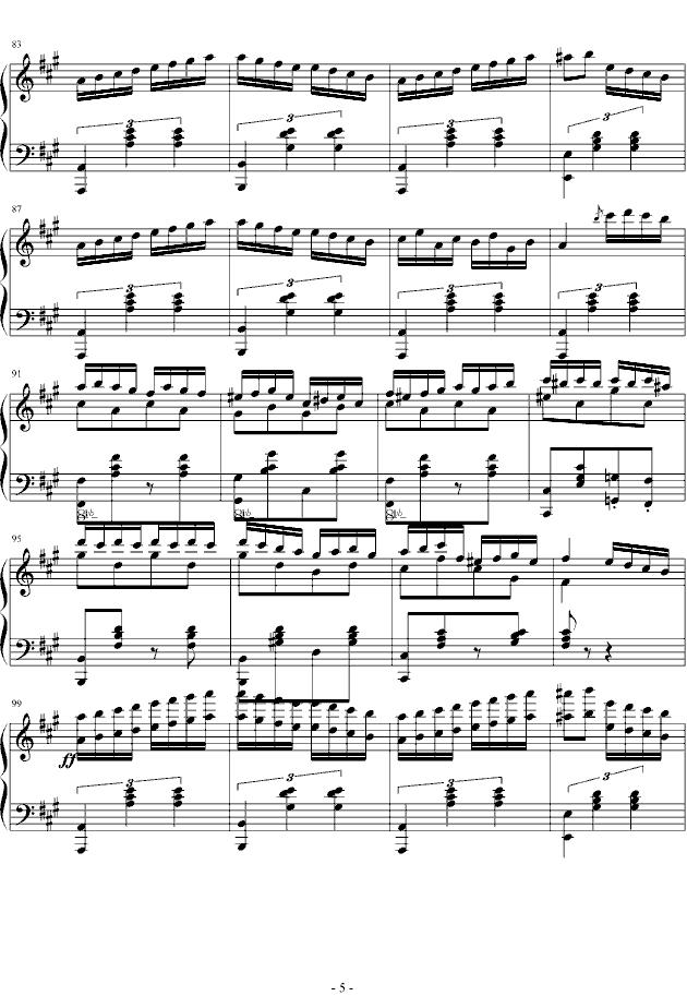 土耳其进行曲（爵士版）钢琴曲谱（图5）
