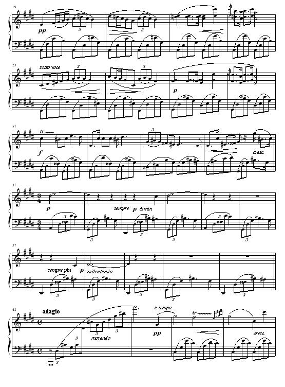 升c小调夜曲（版本二）钢琴曲谱（图2）