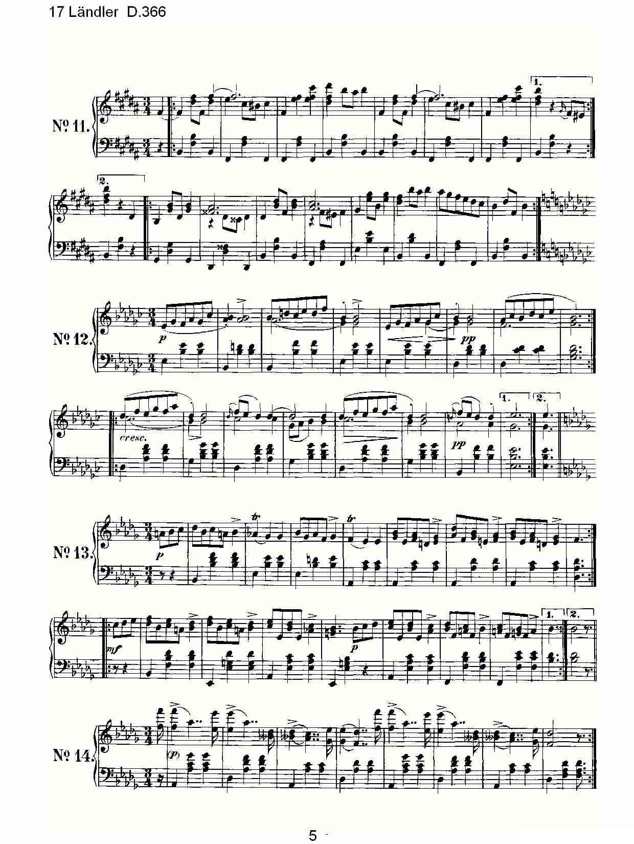 17 L?ndler D.366钢琴曲谱（图5）