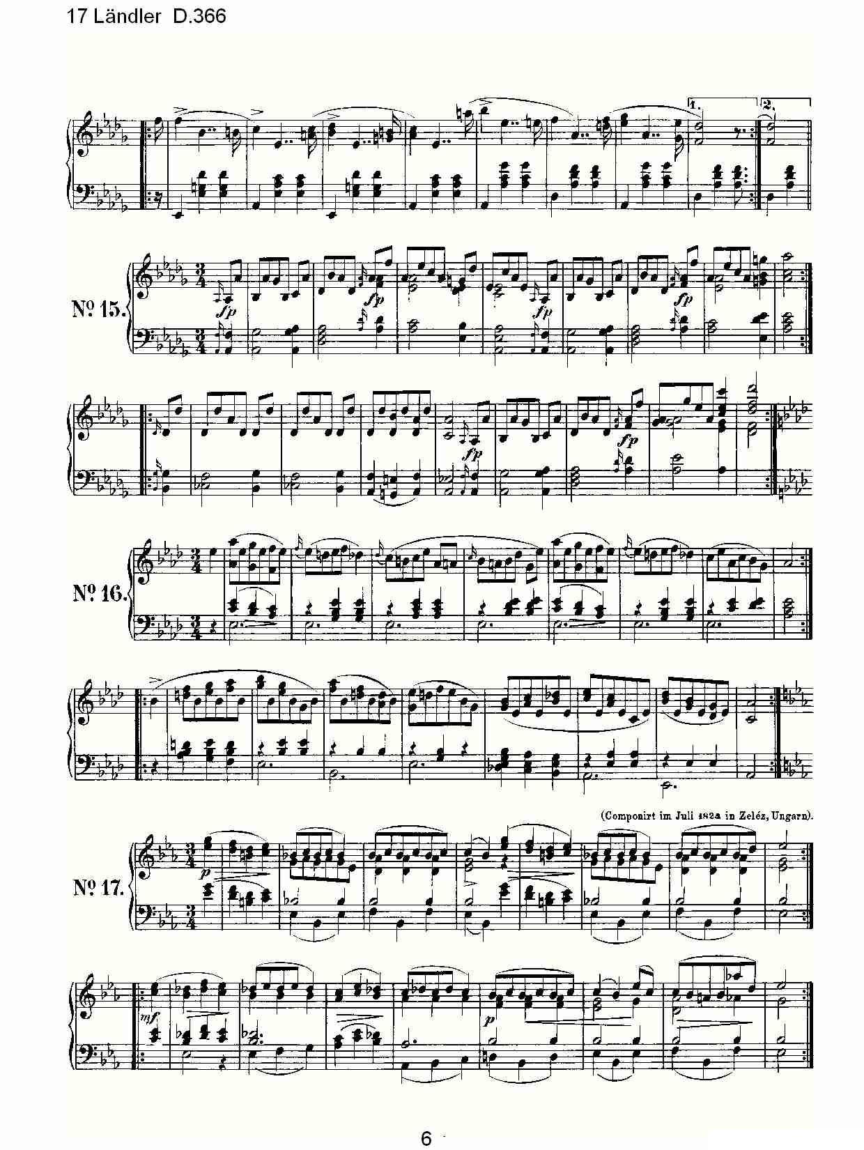 17 L?ndler D.366钢琴曲谱（图6）