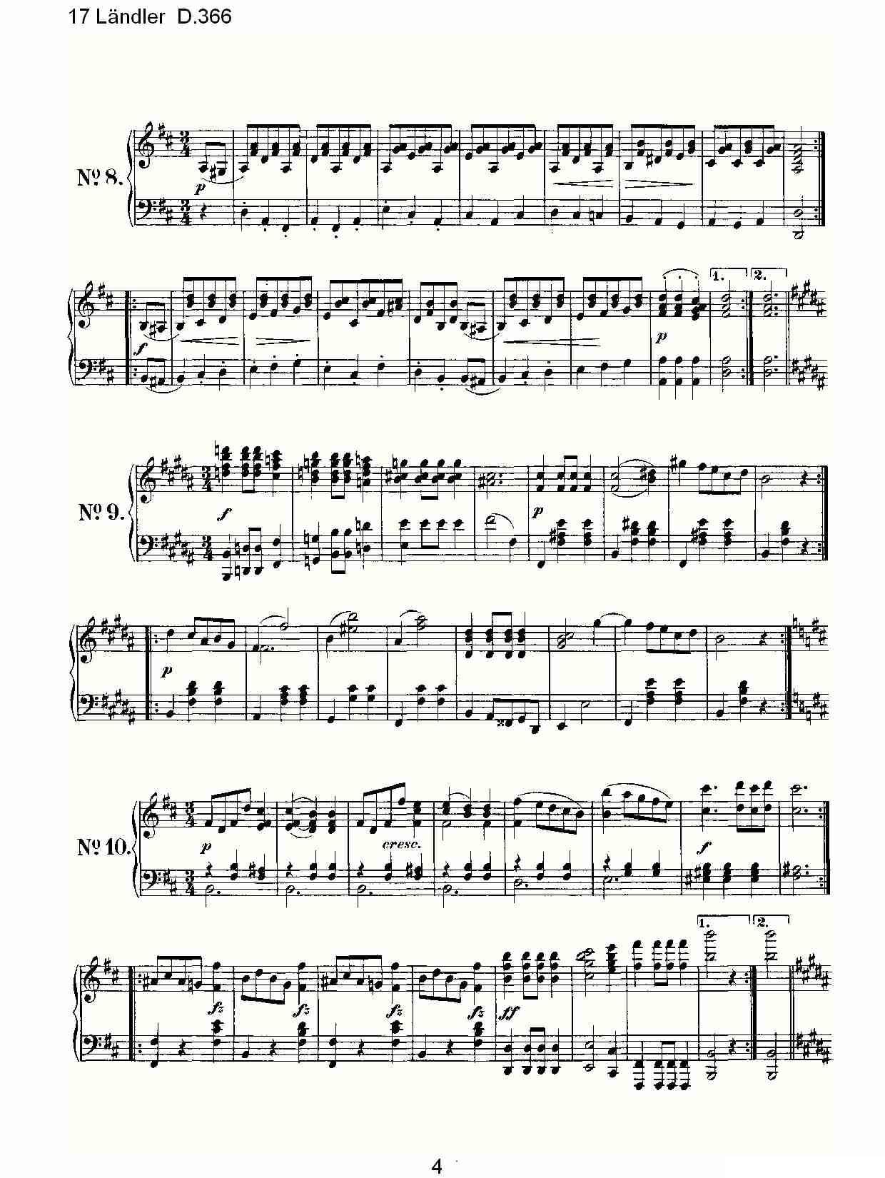 17 L?ndler D.366钢琴曲谱（图4）