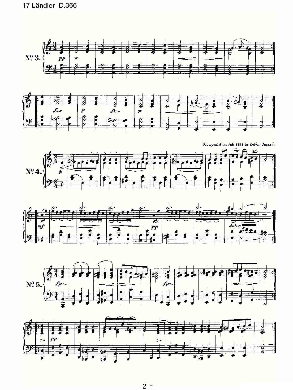17 L?ndler D.366钢琴曲谱（图2）