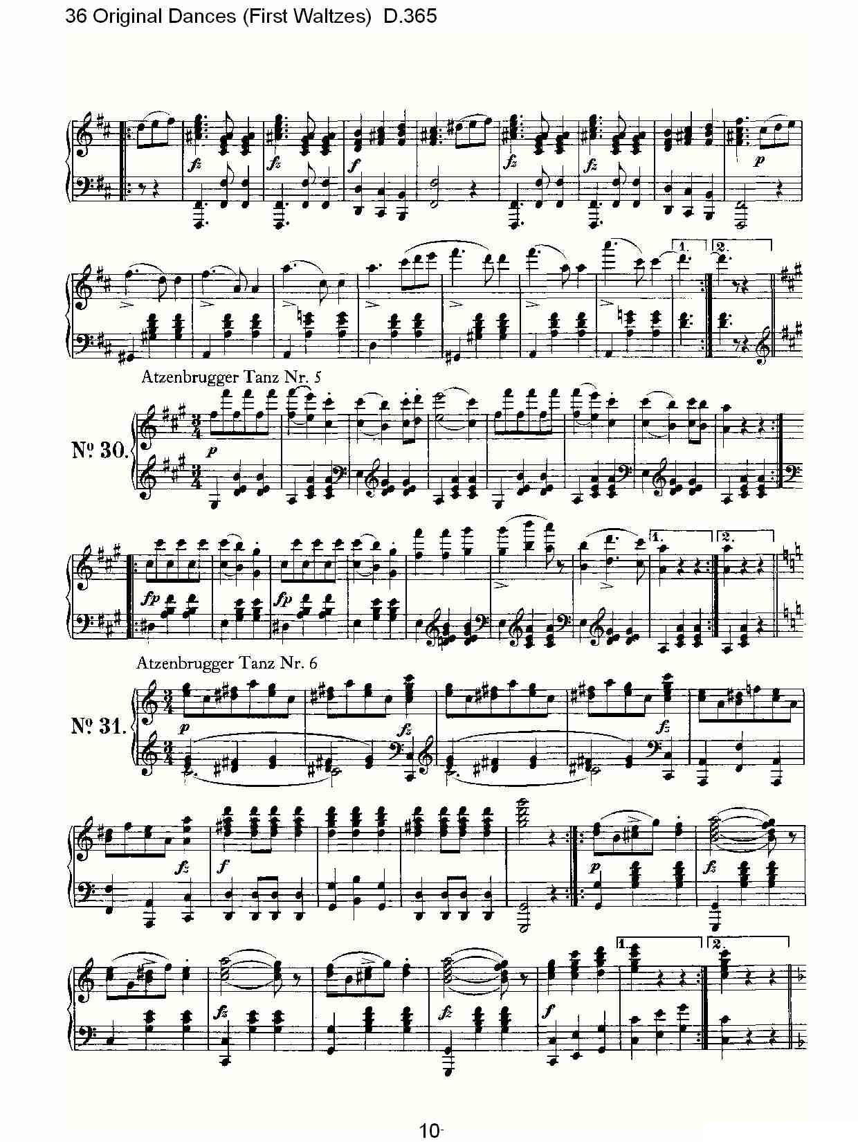 36 Original Dances（First Waltzes) D.36）钢琴曲谱（图11）