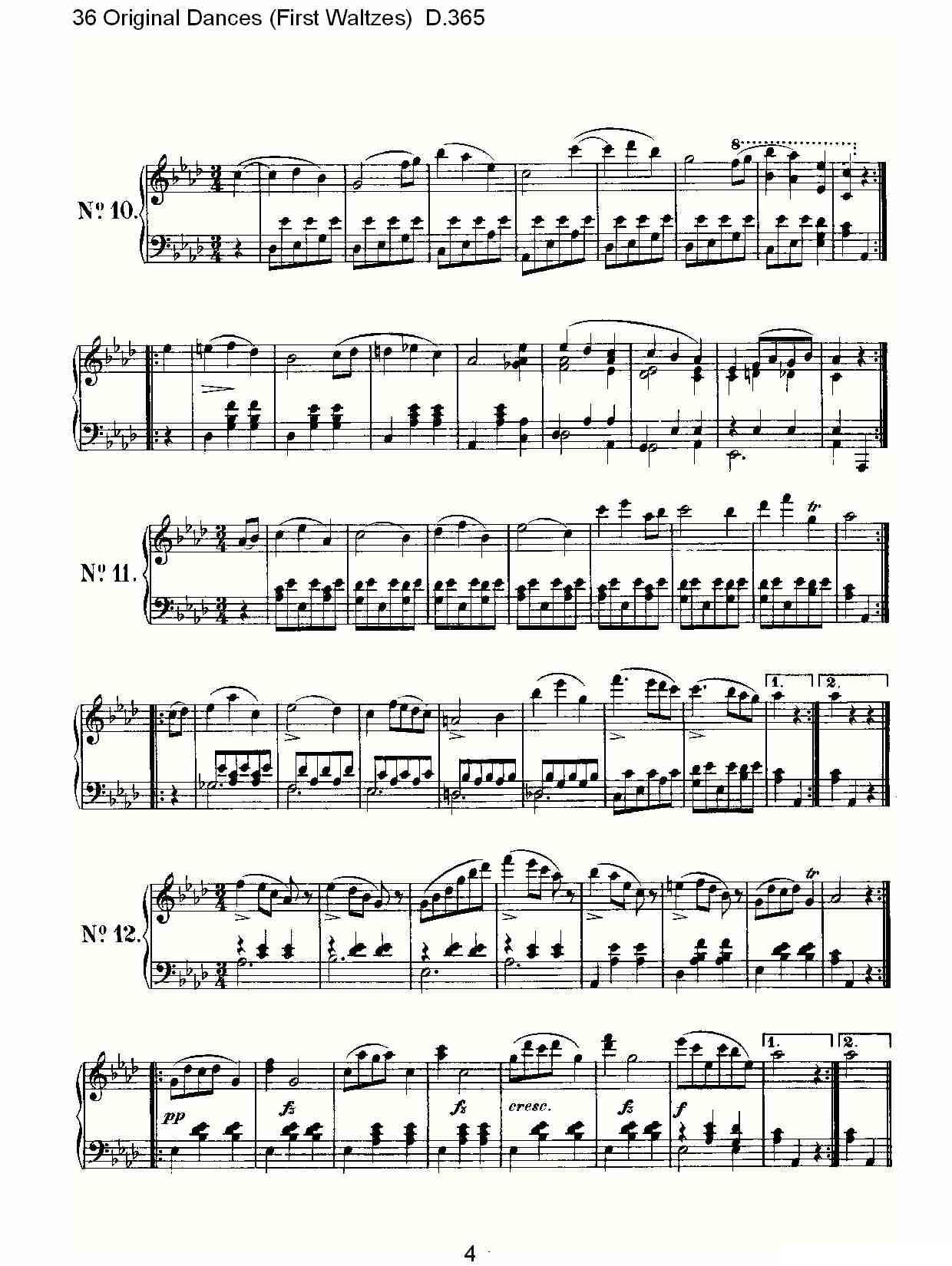 36 Original Dances（First Waltzes) D.36）钢琴曲谱（图4）