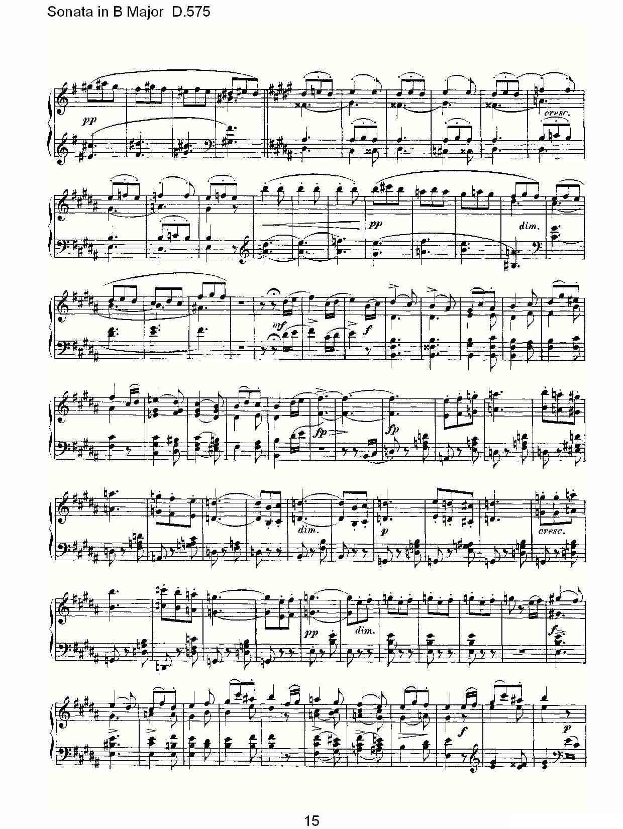 Sonata in B Major D.575（B大调奏鸣曲 D.575）钢琴曲谱（图15）
