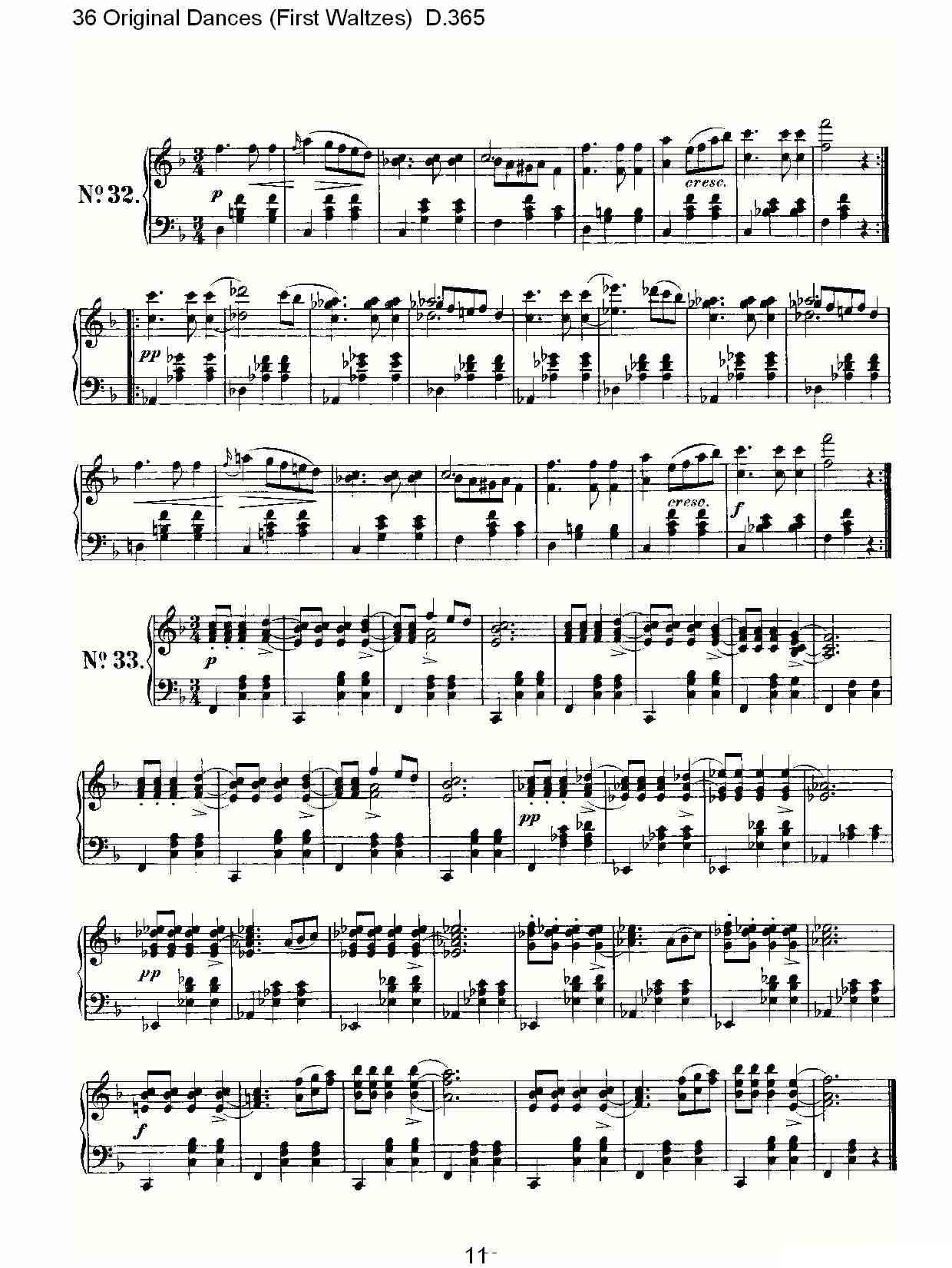36 Original Dances（First Waltzes) D.36）钢琴曲谱（图12）