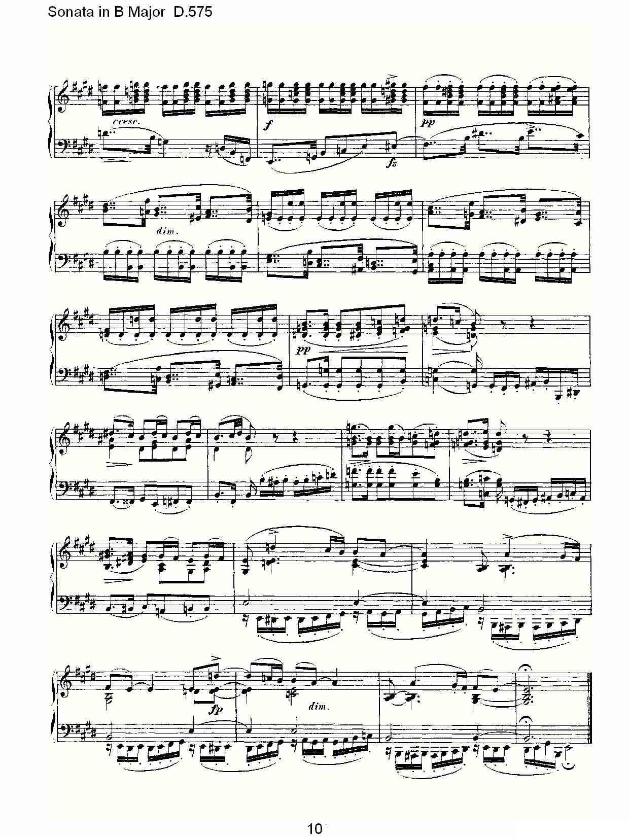 Sonata in B Major D.575（B大调奏鸣曲 D.575）钢琴曲谱（图10）