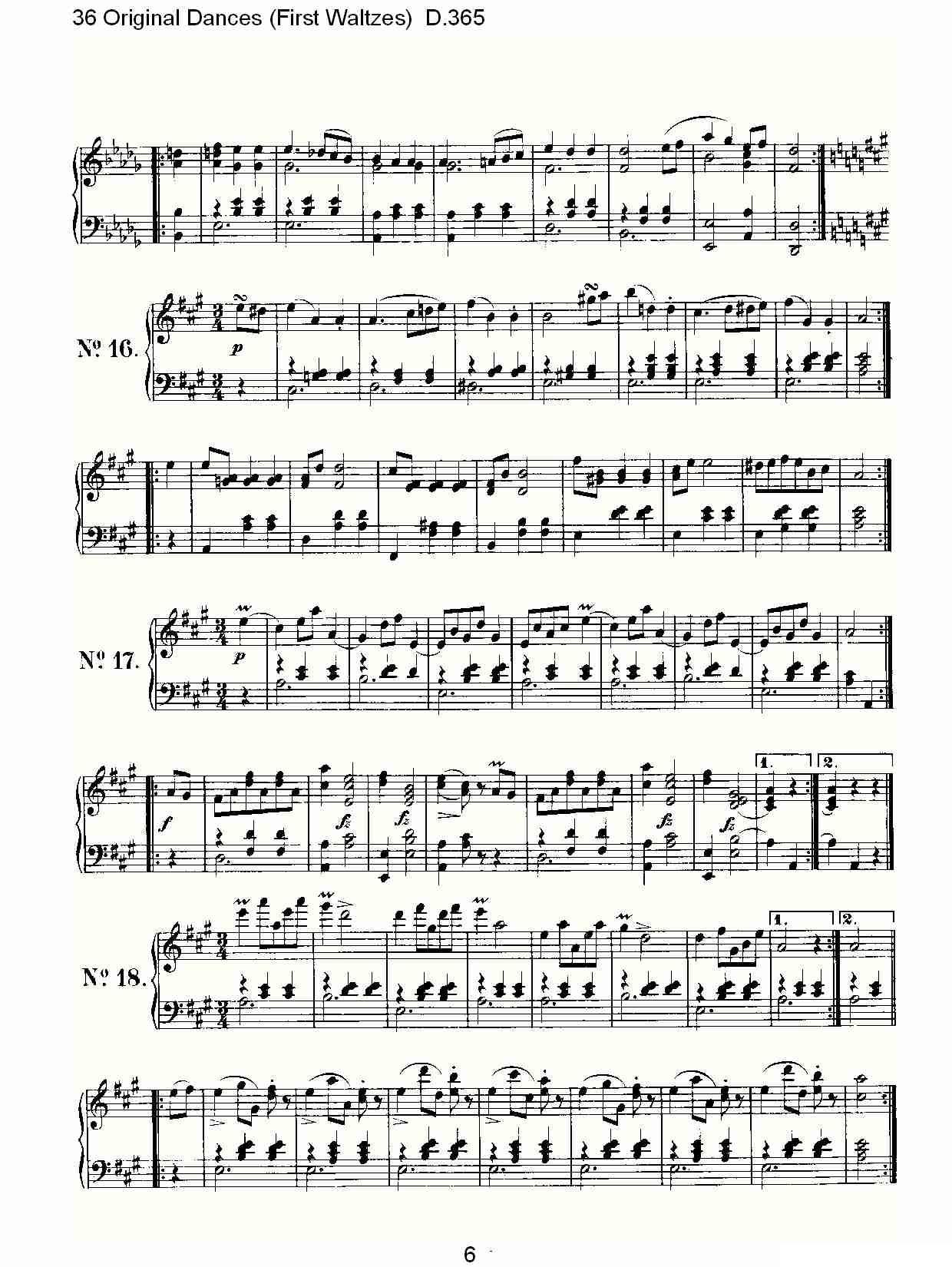 36 Original Dances（First Waltzes) D.36）钢琴曲谱（图6）