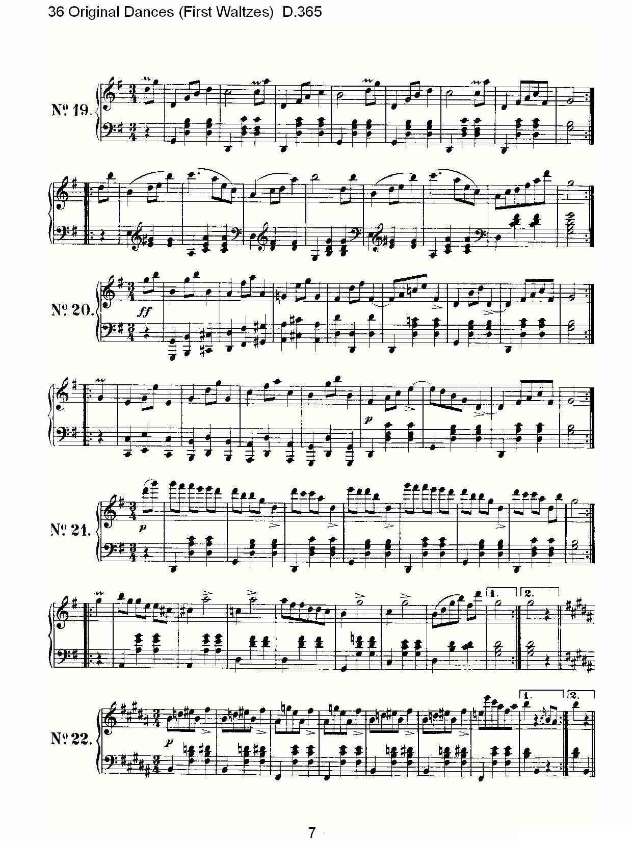 36 Original Dances（First Waltzes) D.36）钢琴曲谱（图7）