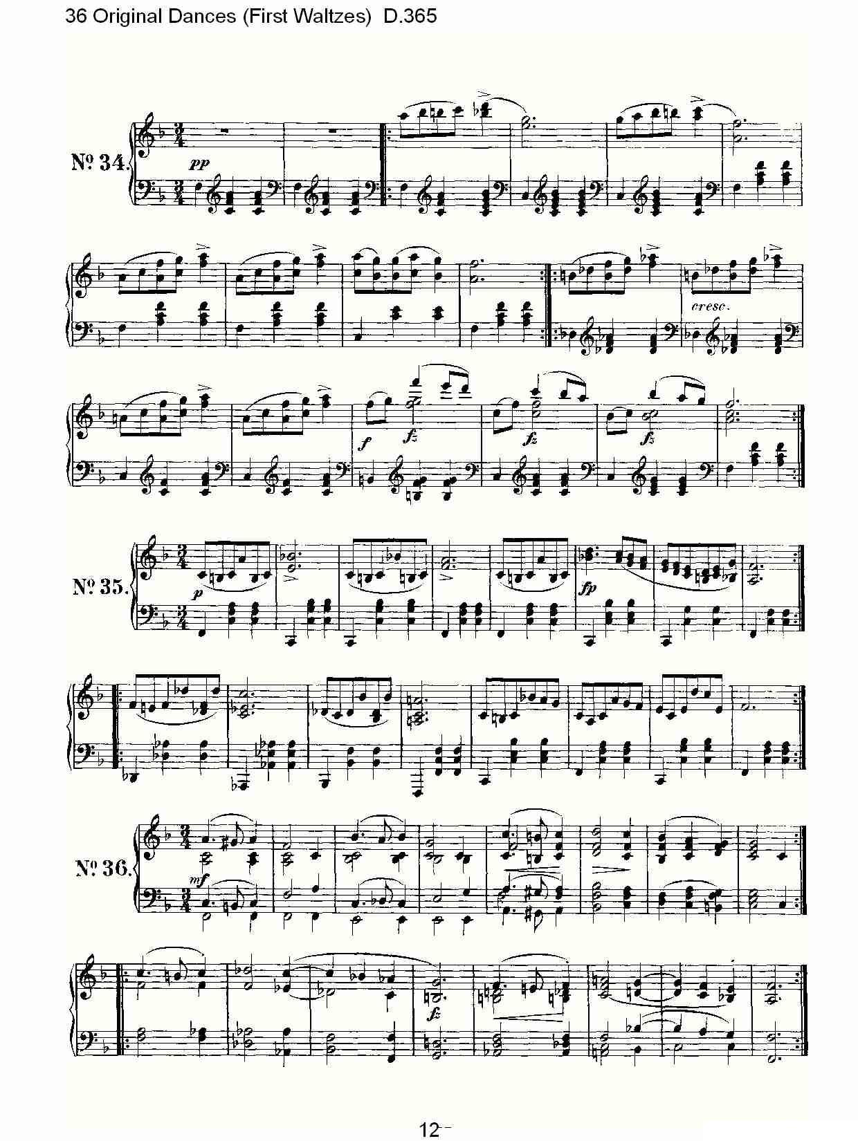 36 Original Dances（First Waltzes) D.36）钢琴曲谱（图13）