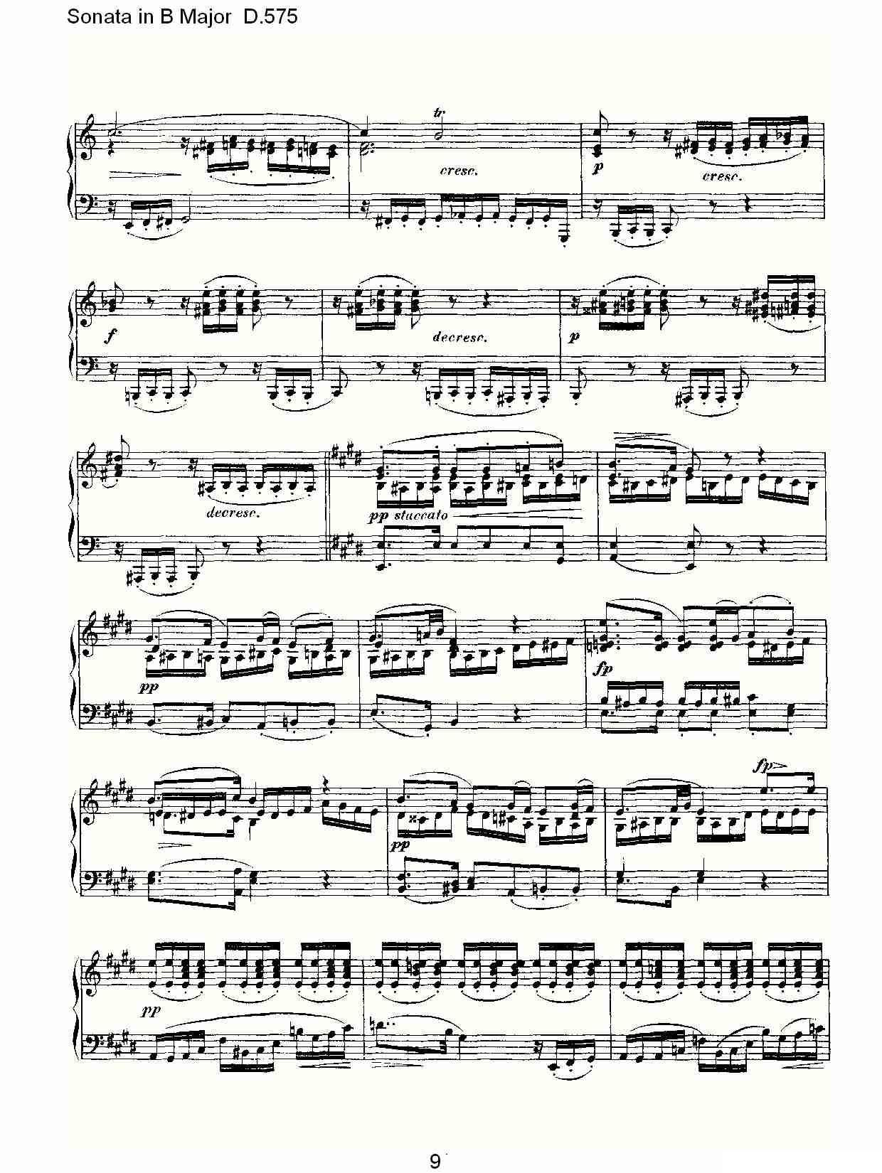Sonata in B Major D.575（B大调奏鸣曲 D.575）钢琴曲谱（图9）