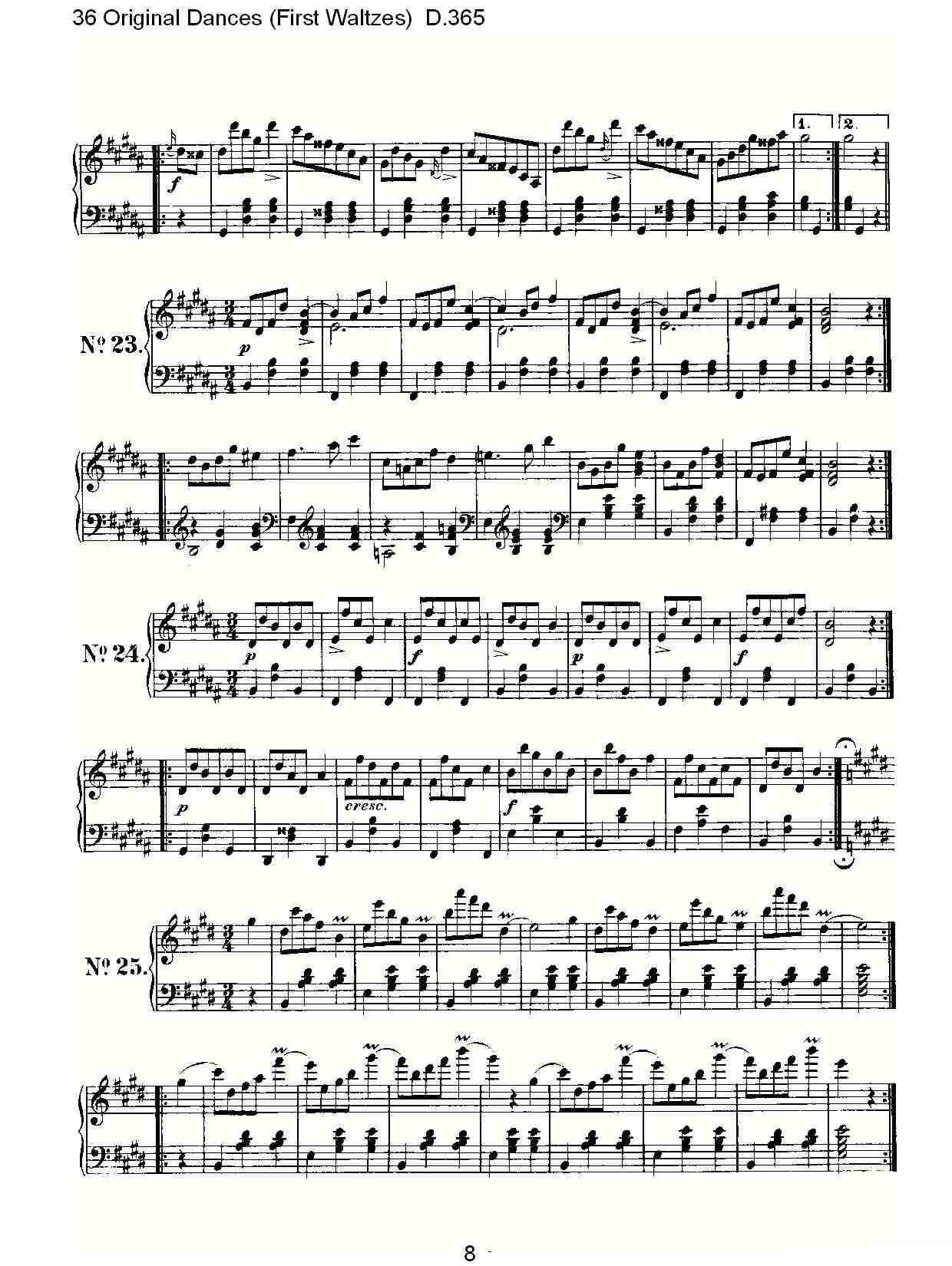 36 Original Dances（First Waltzes) D.36）钢琴曲谱（图8）