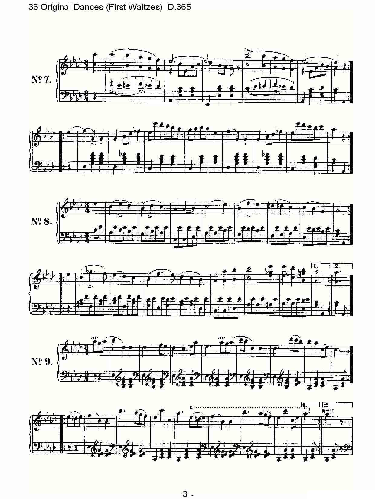36 Original Dances（First Waltzes) D.36）钢琴曲谱（图3）
