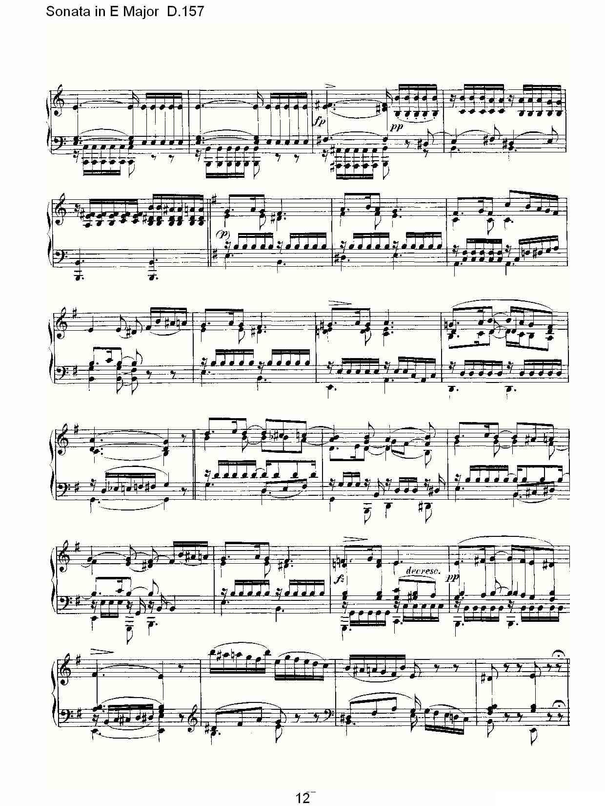 Sonata in E Major D.157（E大调奏鸣曲 D.157）钢琴曲谱（图12）