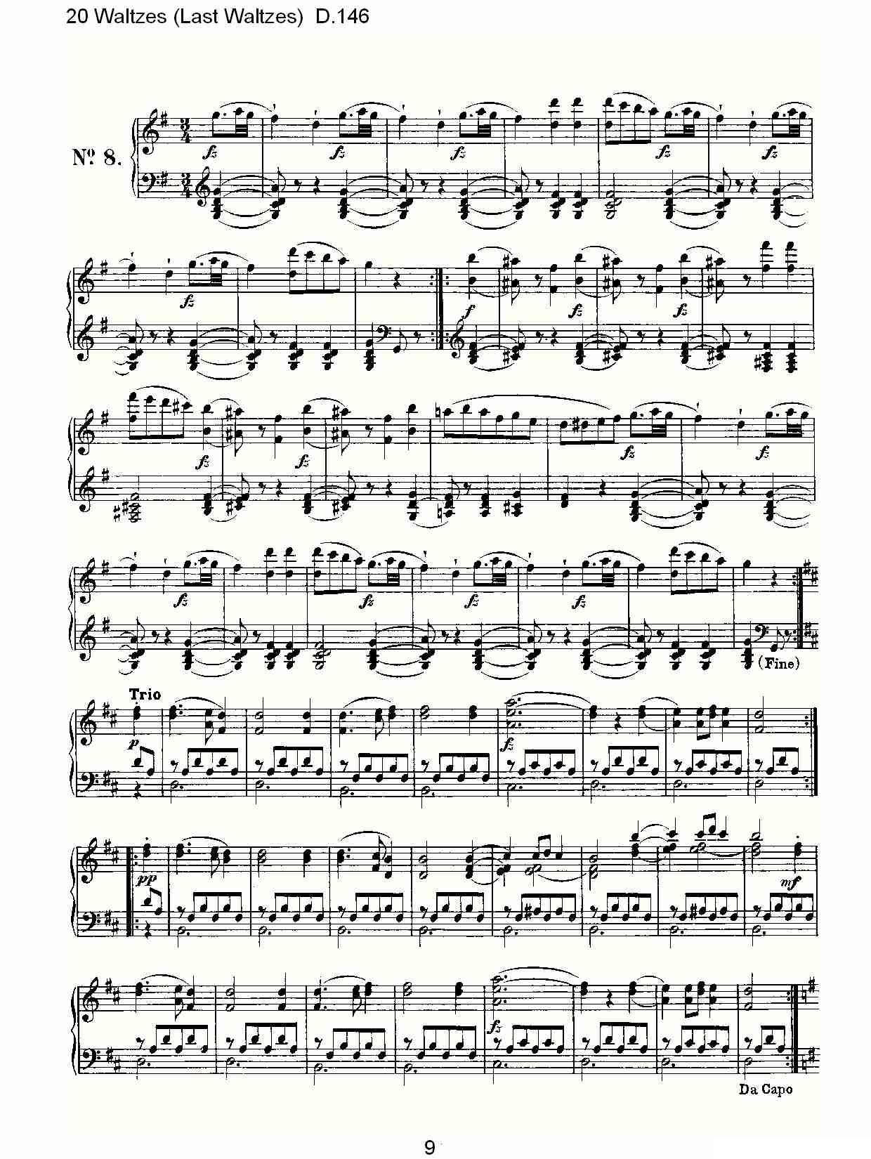 20 Waltzes（Last Waltzes) D.14）钢琴曲谱（图9）