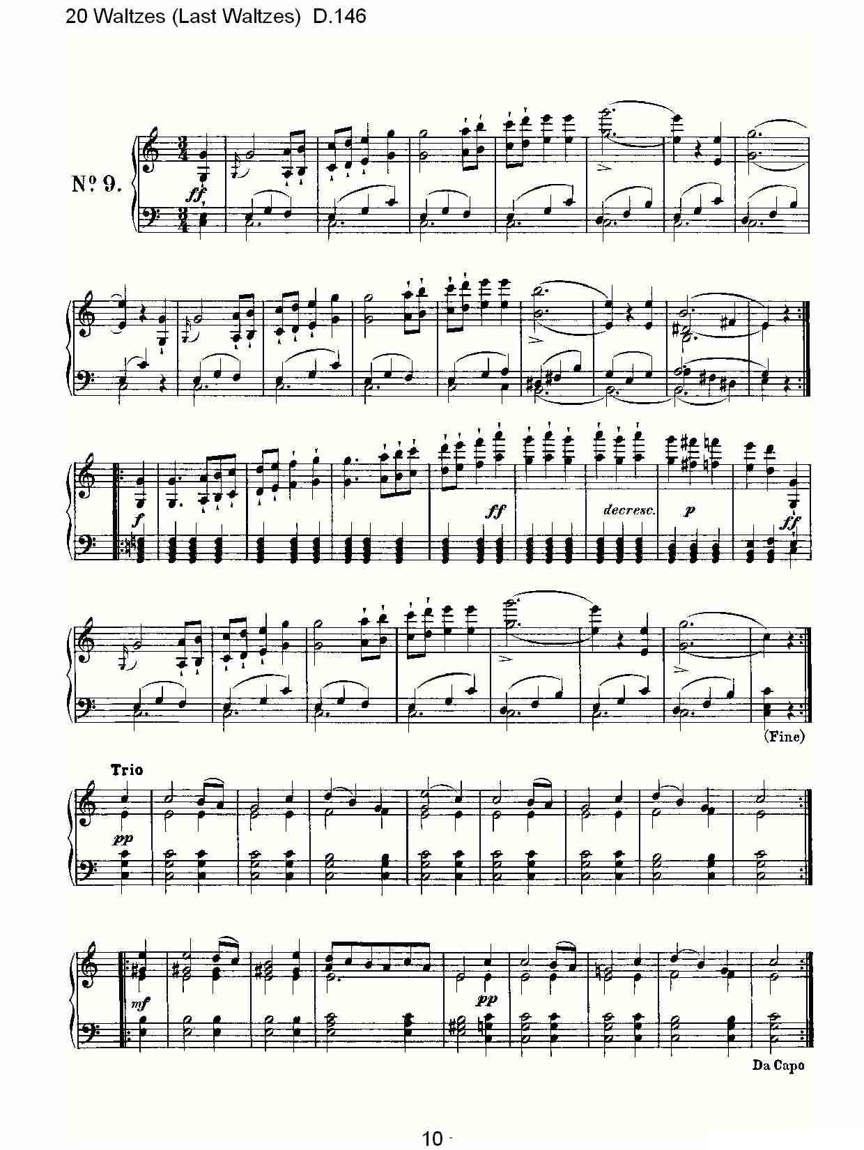 20 Waltzes（Last Waltzes) D.14）钢琴曲谱（图10）