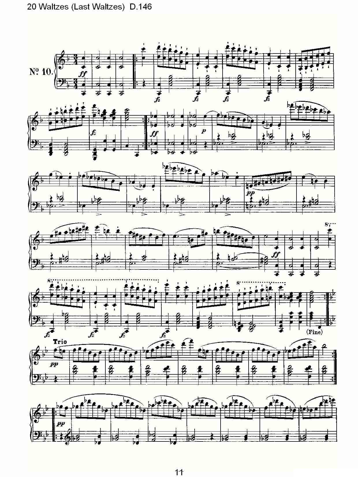 20 Waltzes（Last Waltzes) D.14）钢琴曲谱（图11）