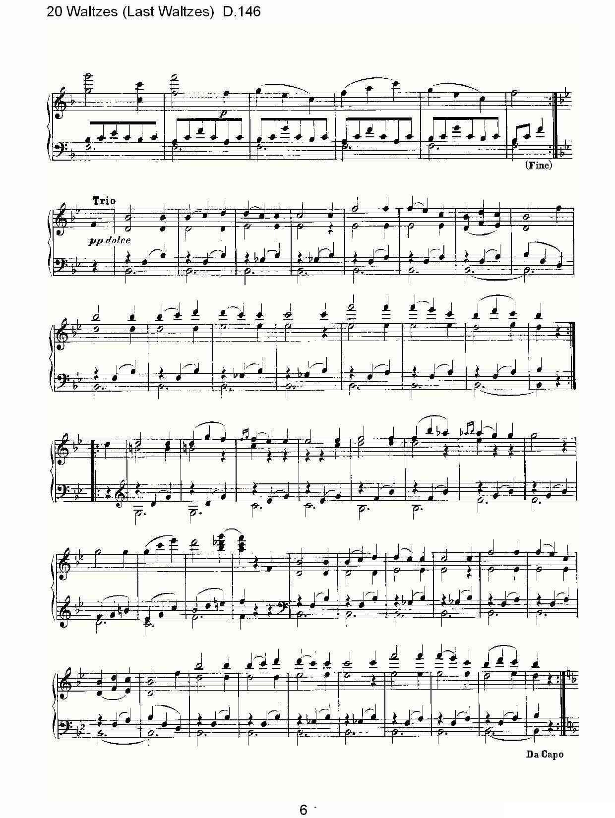 20 Waltzes（Last Waltzes) D.14）钢琴曲谱（图6）