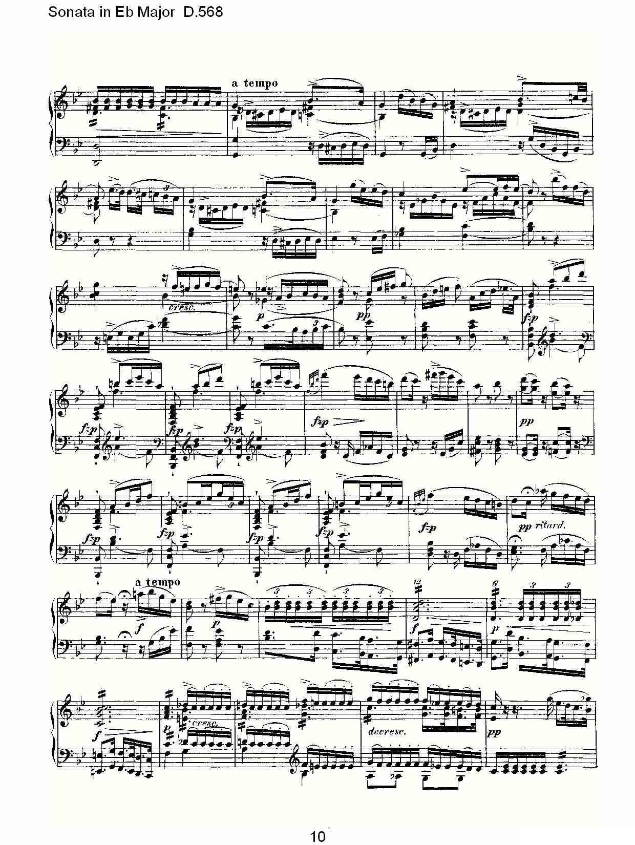 Sonata in Eb Major D.568（Eb大调奏鸣曲 D.568）钢琴曲谱（图10）