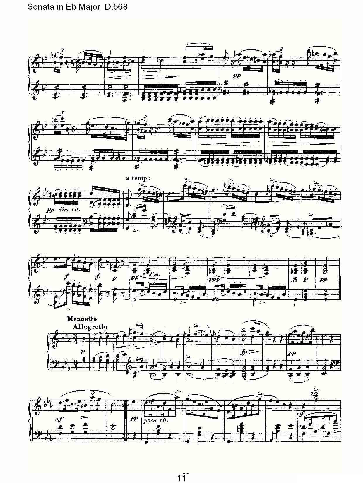 Sonata in Eb Major D.568（Eb大调奏鸣曲 D.568）钢琴曲谱（图11）