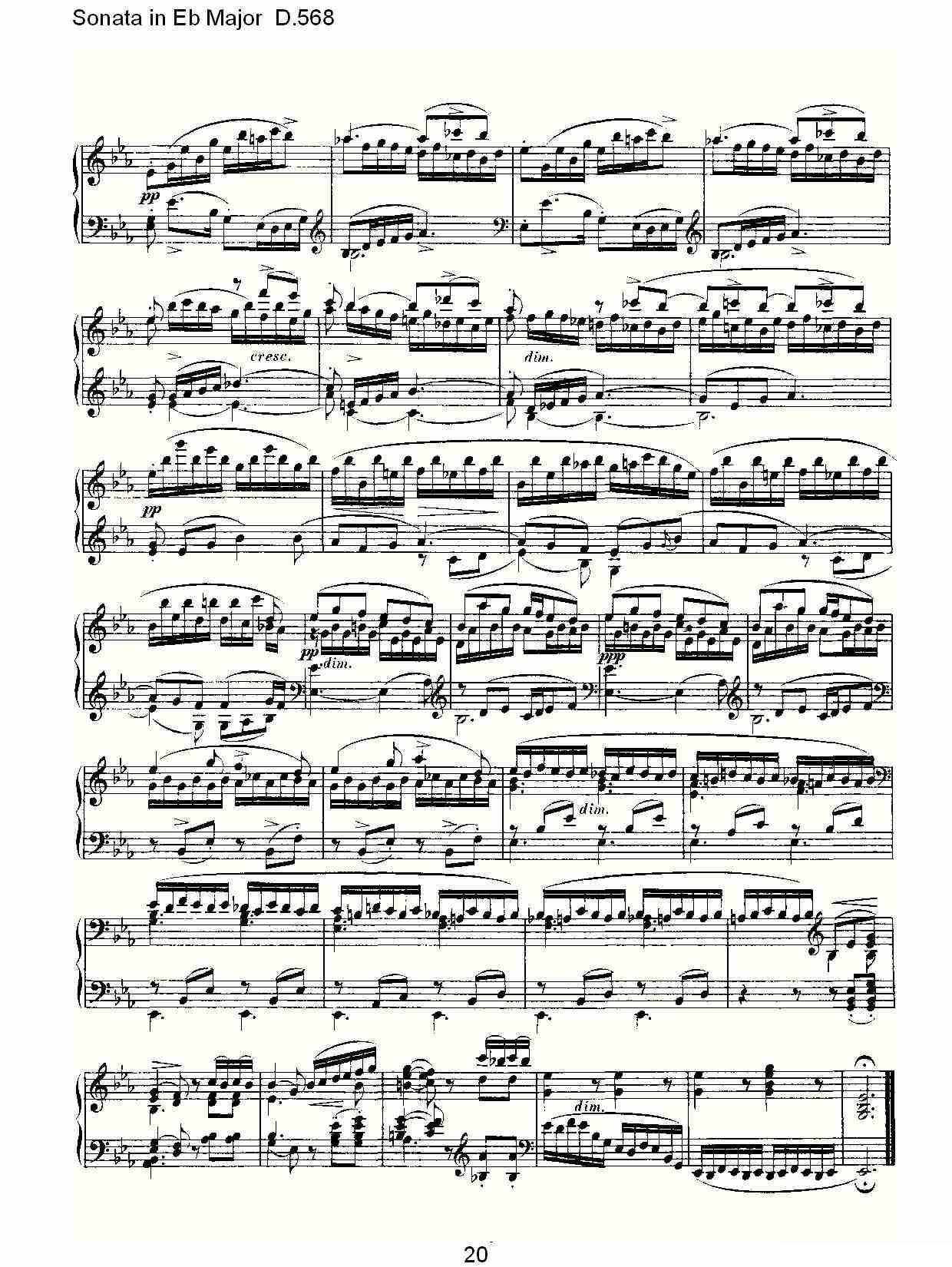 Sonata in Eb Major D.568（Eb大调奏鸣曲 D.568）钢琴曲谱（图20）