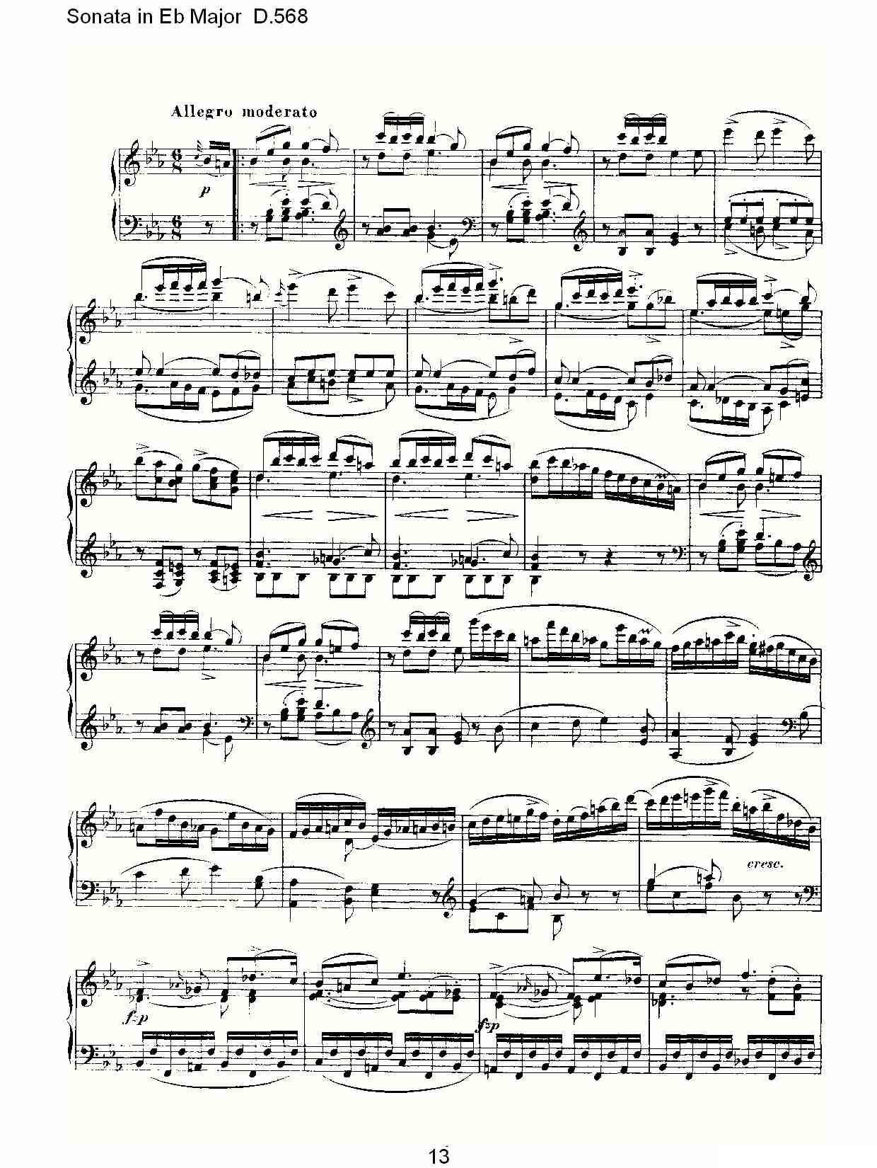 Sonata in Eb Major D.568（Eb大调奏鸣曲 D.568）钢琴曲谱（图13）