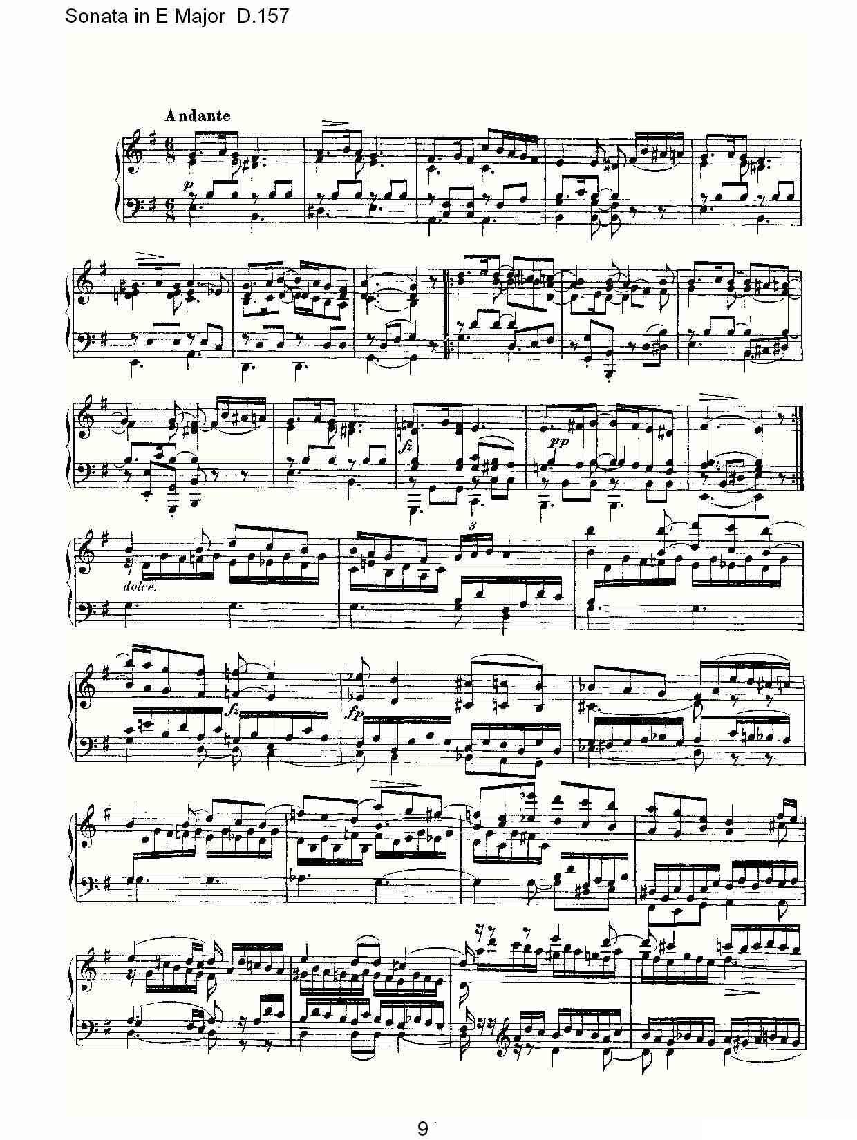Sonata in E Major D.157（E大调奏鸣曲 D.157）钢琴曲谱（图9）