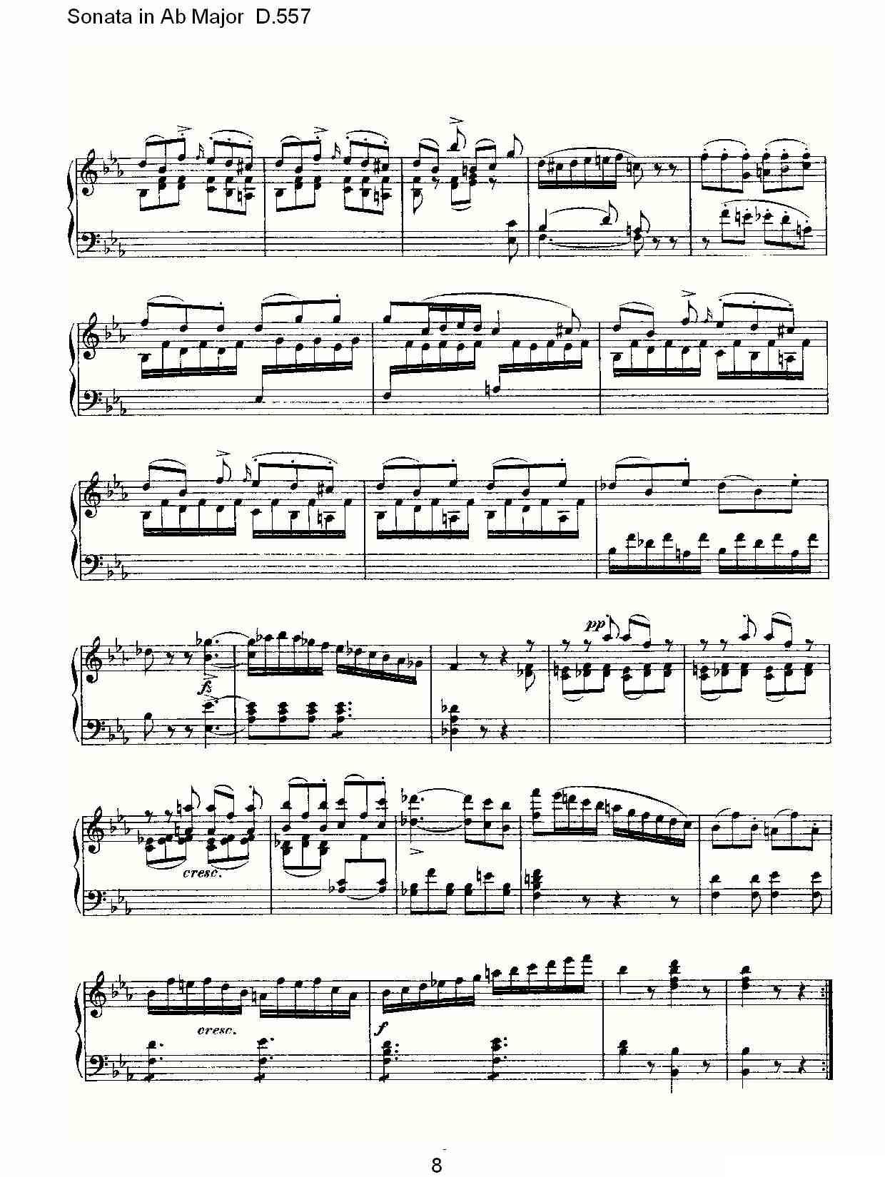 Sonata in Ab Major D.557（Ab大调奏鸣曲 D.557）钢琴曲谱（图8）