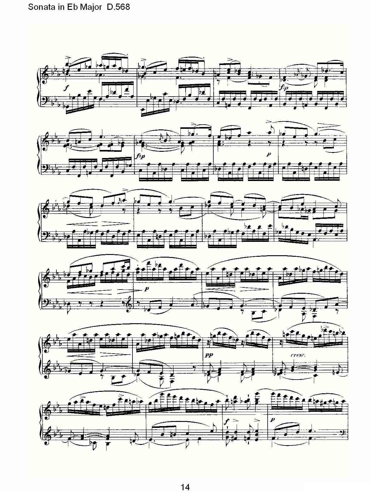 Sonata in Eb Major D.568（Eb大调奏鸣曲 D.568）钢琴曲谱（图14）