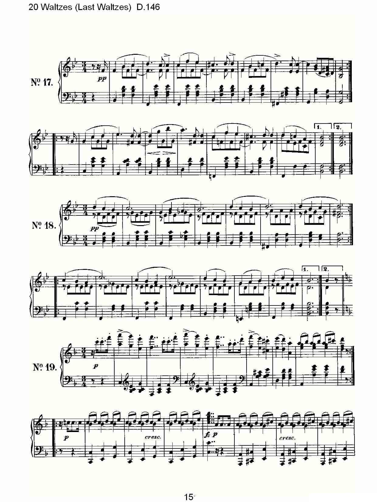 20 Waltzes（Last Waltzes) D.14）钢琴曲谱（图15）