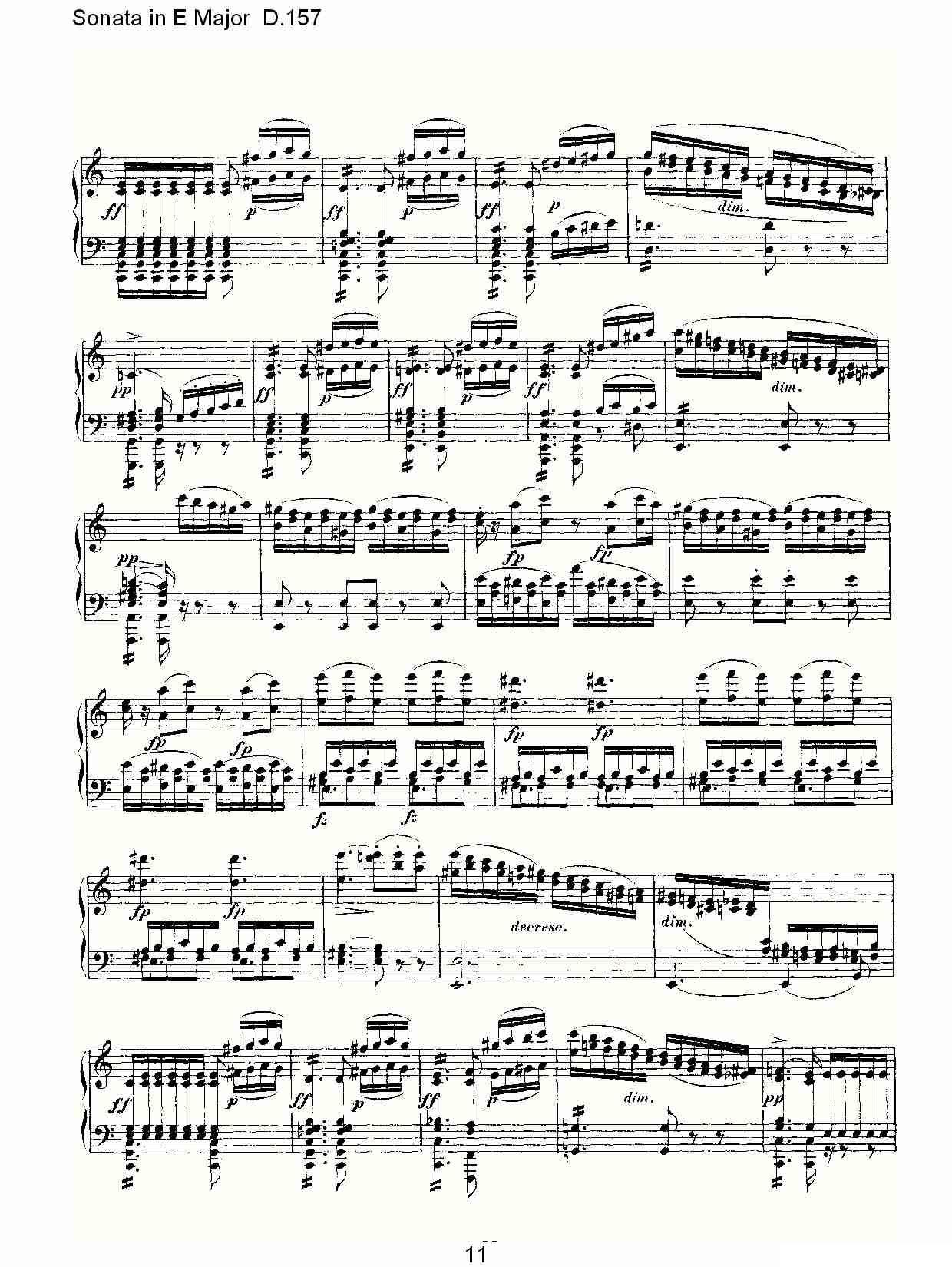 Sonata in E Major D.157（E大调奏鸣曲 D.157）钢琴曲谱（图11）