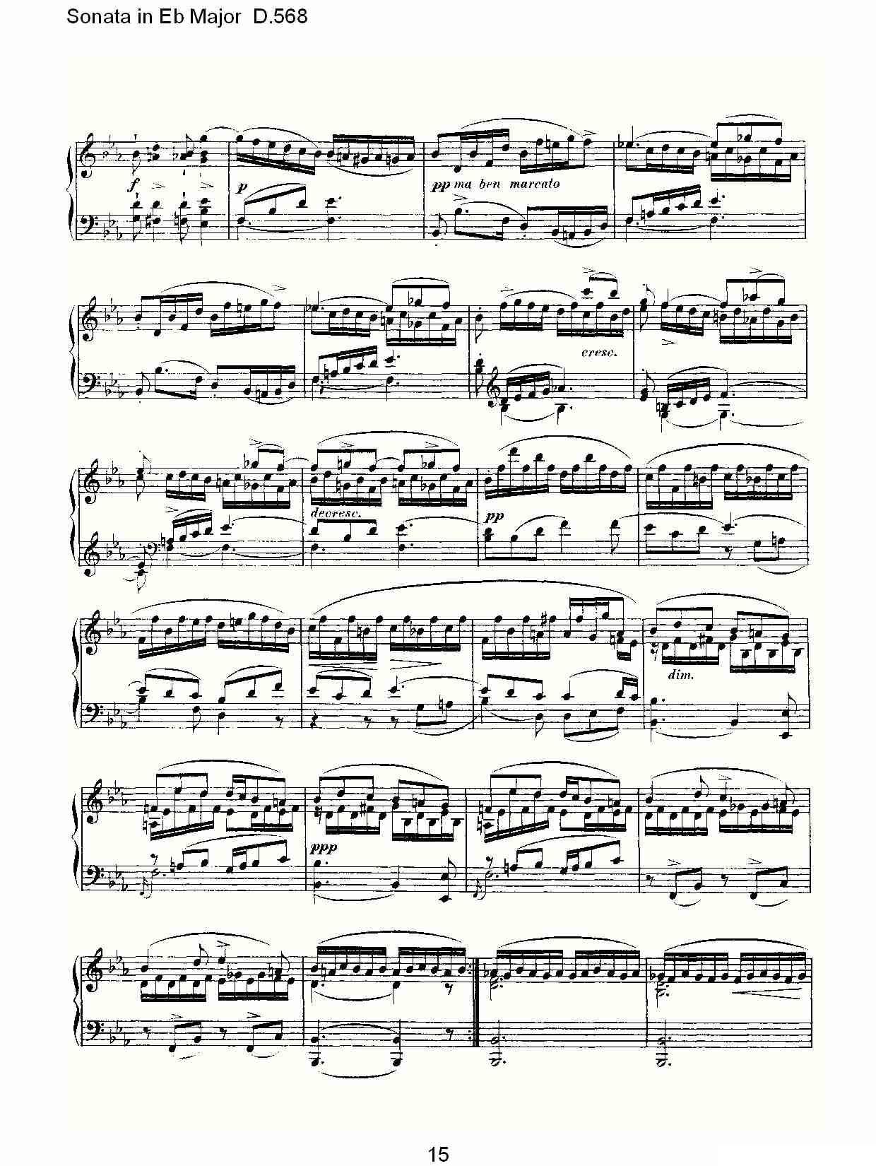 Sonata in Eb Major D.568（Eb大调奏鸣曲 D.568）钢琴曲谱（图15）