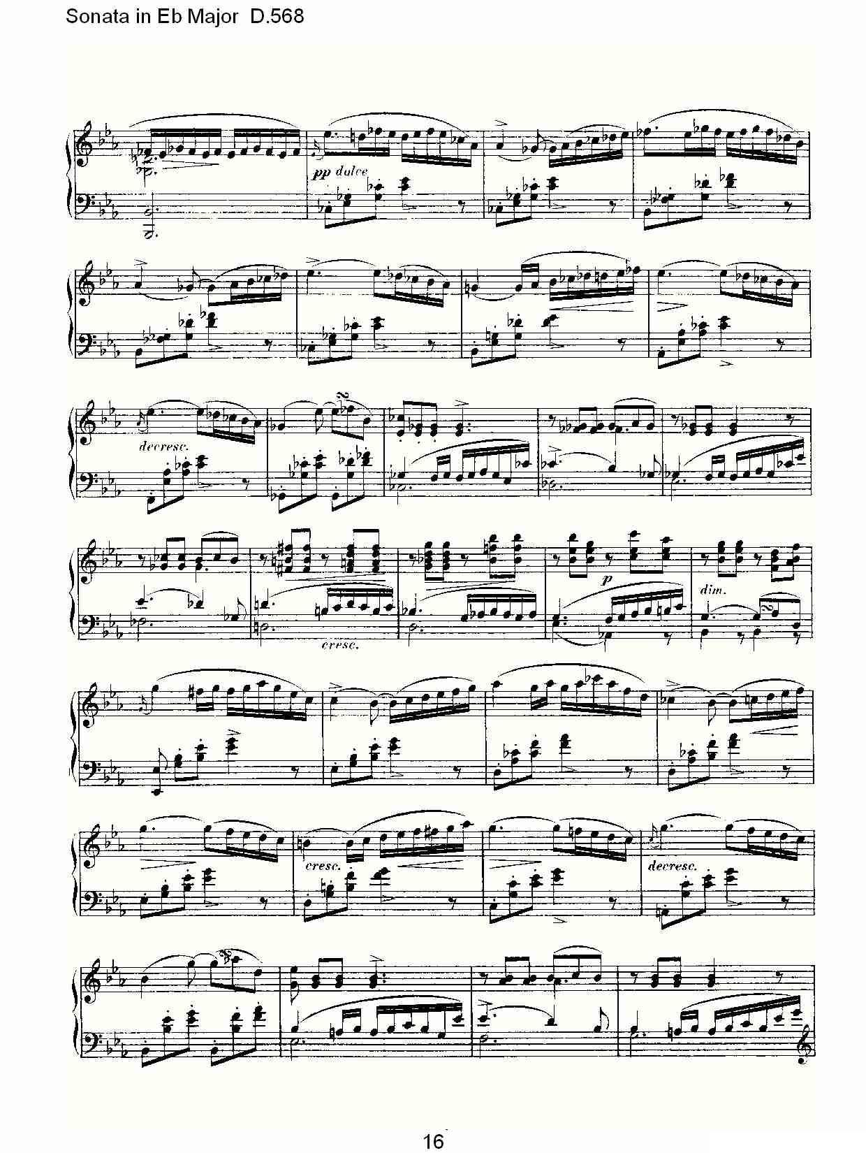 Sonata in Eb Major D.568（Eb大调奏鸣曲 D.568）钢琴曲谱（图16）