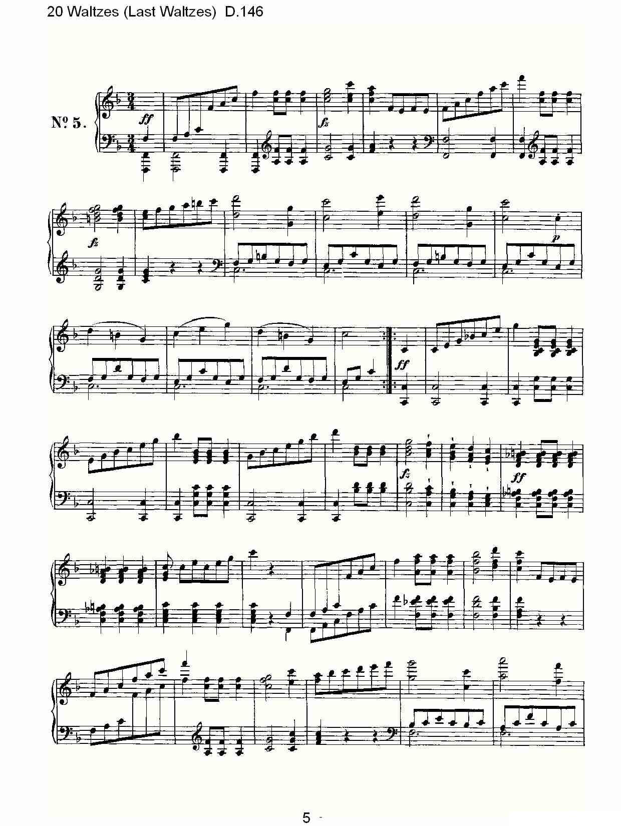 20 Waltzes（Last Waltzes) D.14）钢琴曲谱（图5）